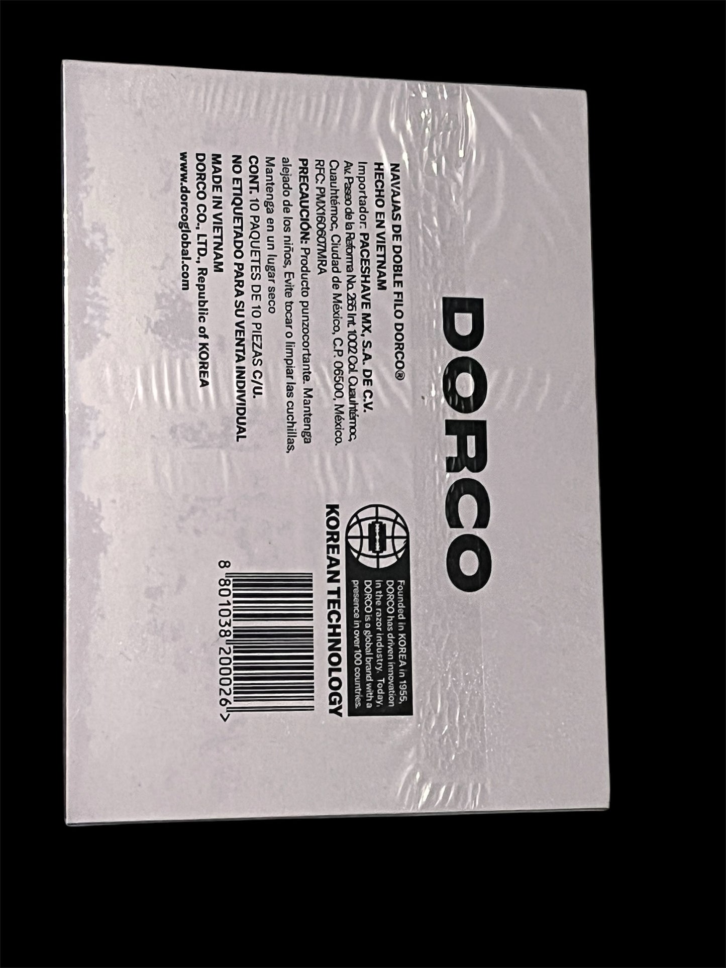 DORCO Caja C/100 navajas de filo doble desechables