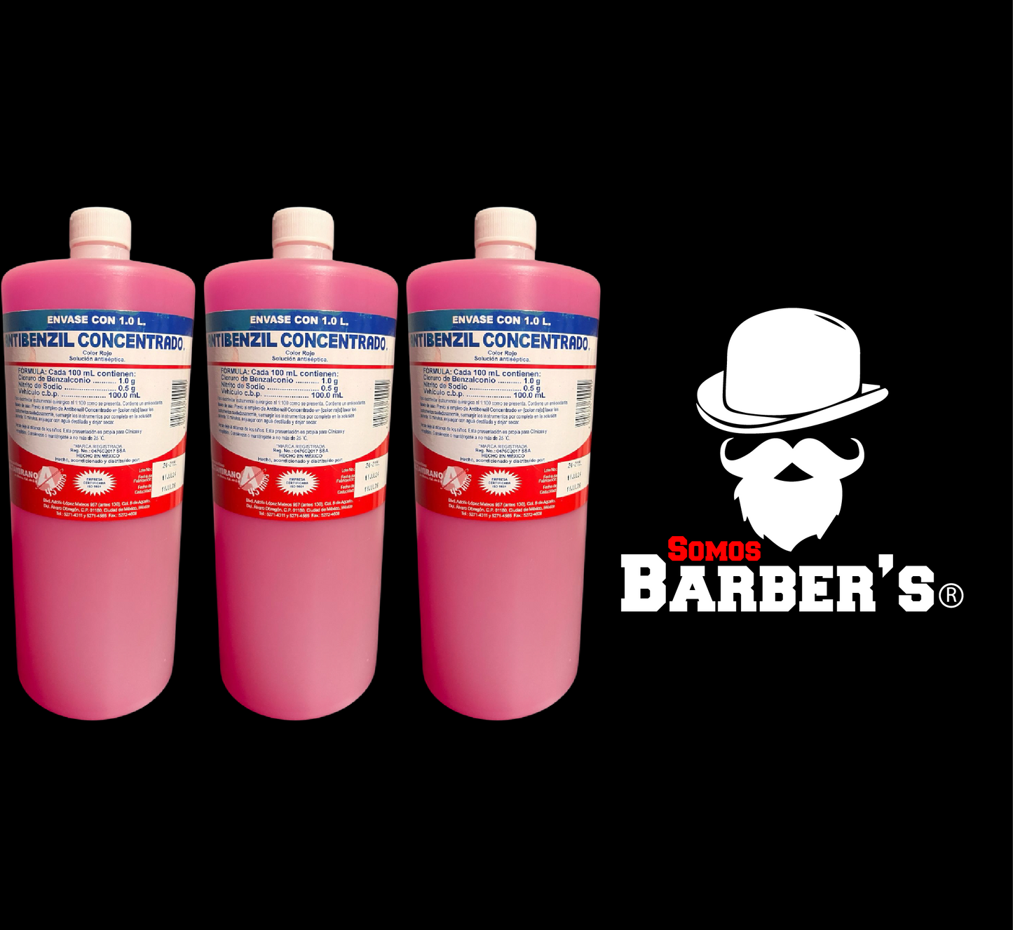 CAJA CON 3 PZAS,  DESINFECTANTE INSTRUMENTAL ANTIBENZIL CONCENTRADO 1 LITRO