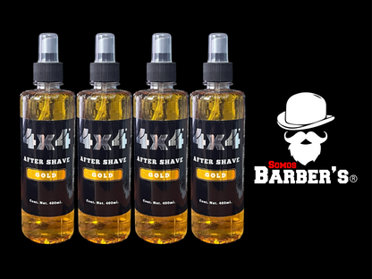CAJA CON 4 PZAS, After Shaver GOLD 4x4 Profesional 400ml