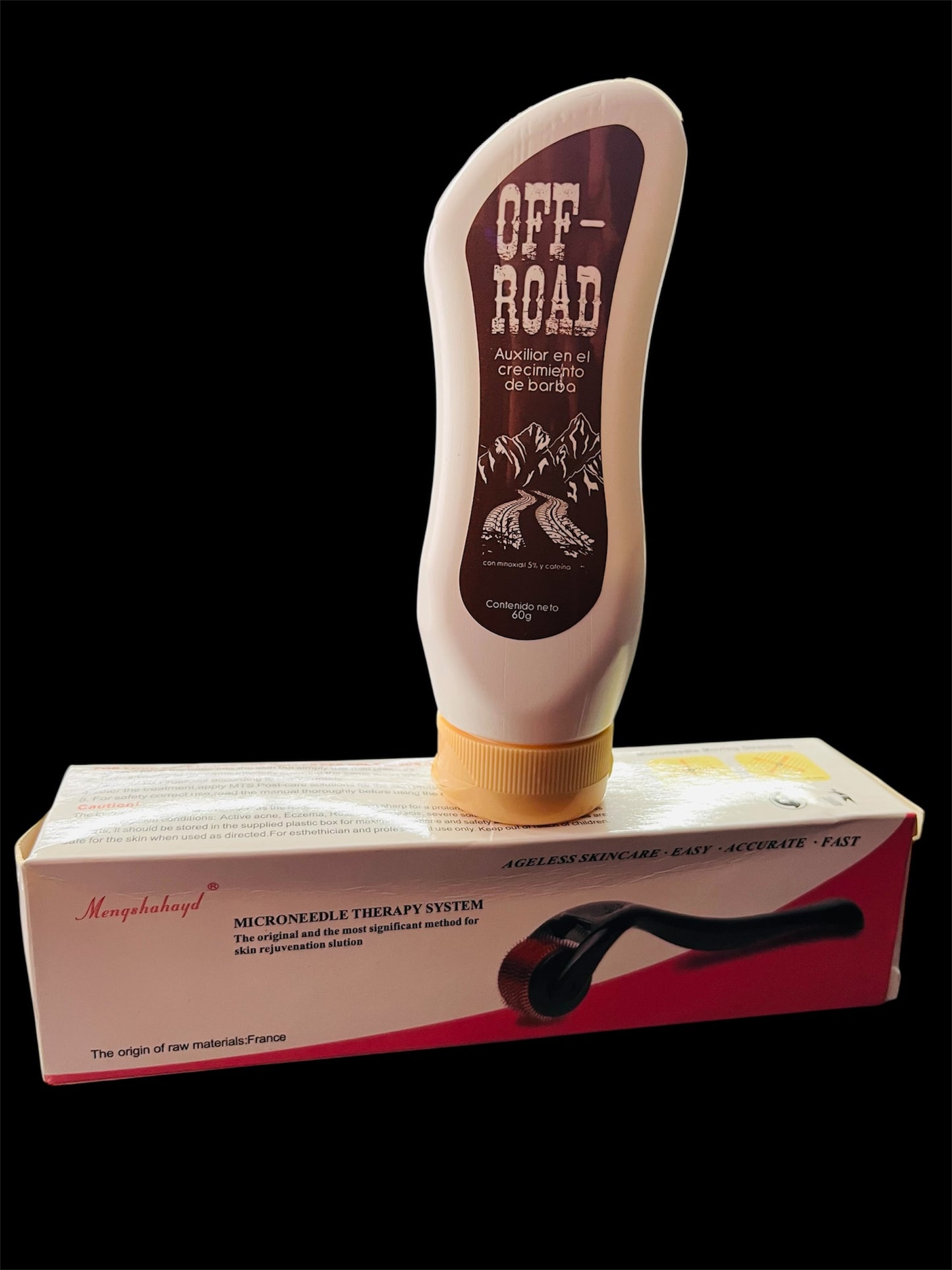 Minoxidil en crema 5% OFF ROAD y dermaroller 3mm